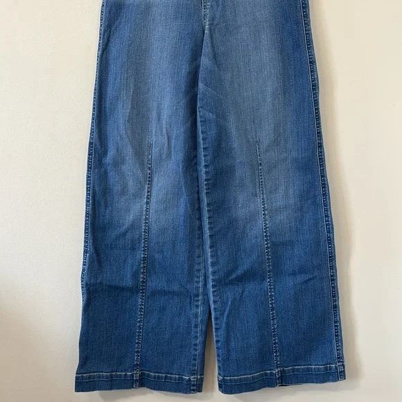 Spanx Seamed Front Wide Leg Jeans Vintage Indigo Size Medium - Picture 4 of 12